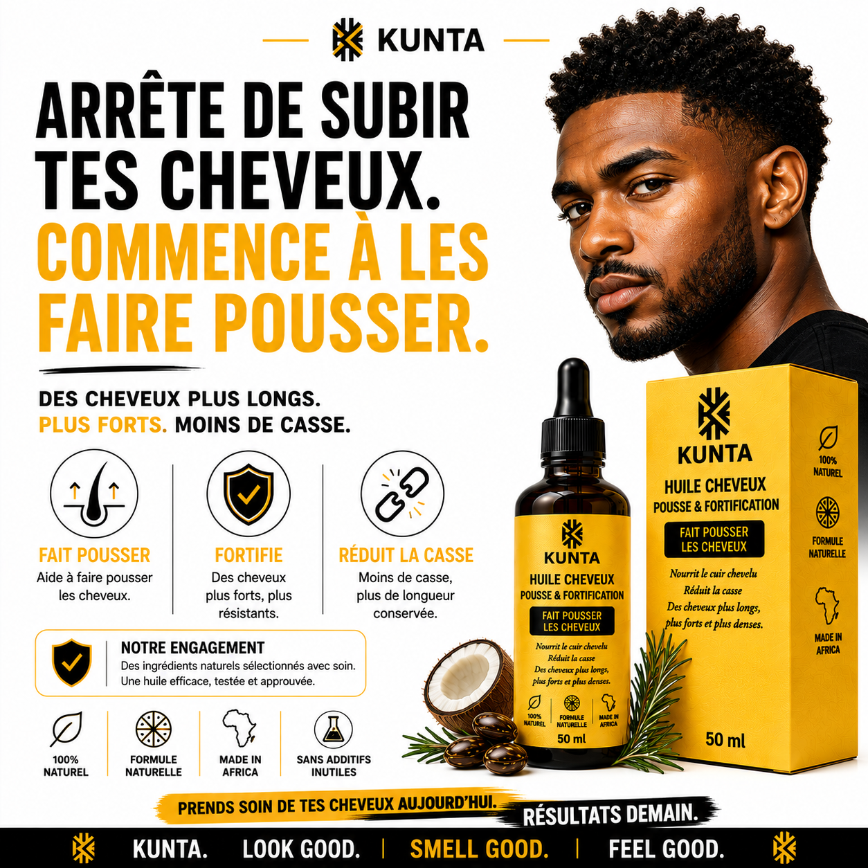 Kunta Hair™ - Huile de Croissance pour Cheveux (50 ml)