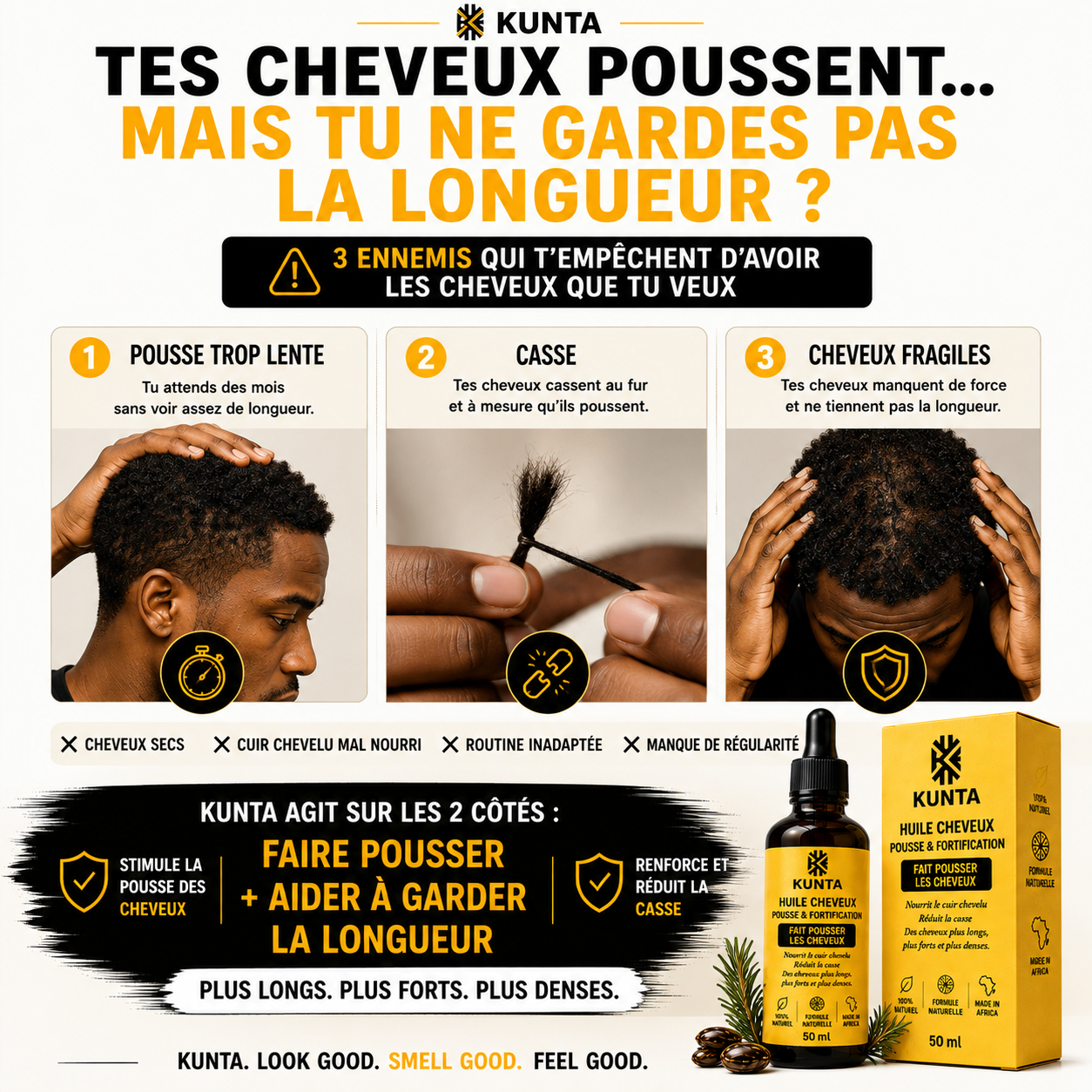 Kunta Hair™ - Huile de Croissance pour Cheveux (50 ml)