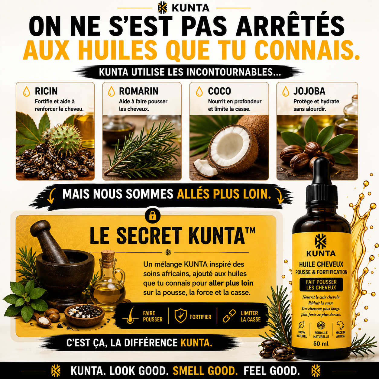Kunta Hair™ - Huile de Croissance pour Cheveux (50 ml)
