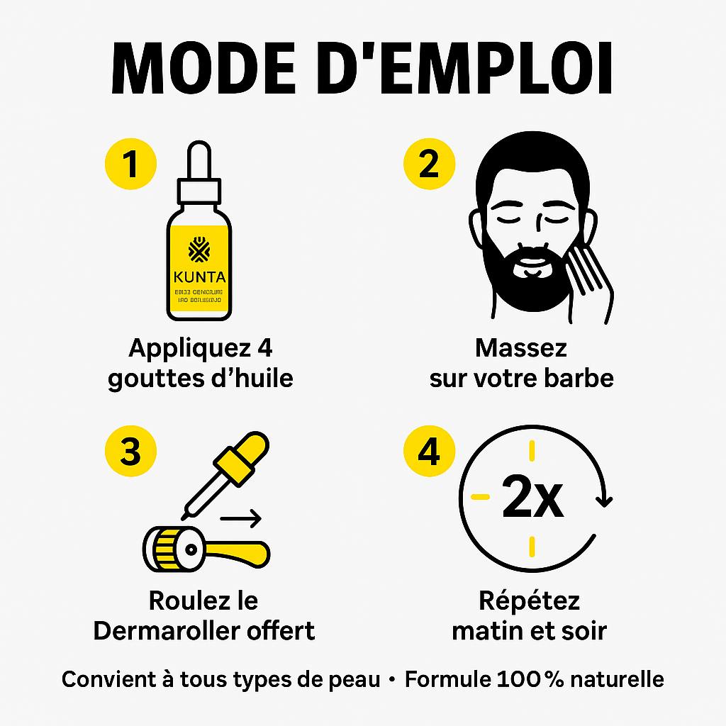 Kunta – Huile de Barbe Croissance ULTRA Rapide (30 ml)