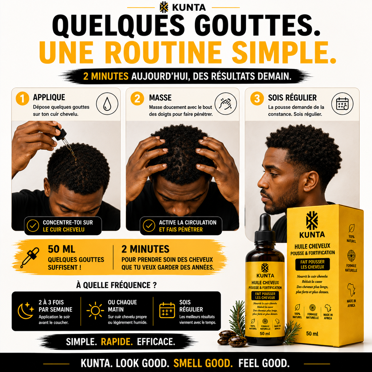 Kunta Hair™ - Huile de Croissance pour Cheveux (50 ml)