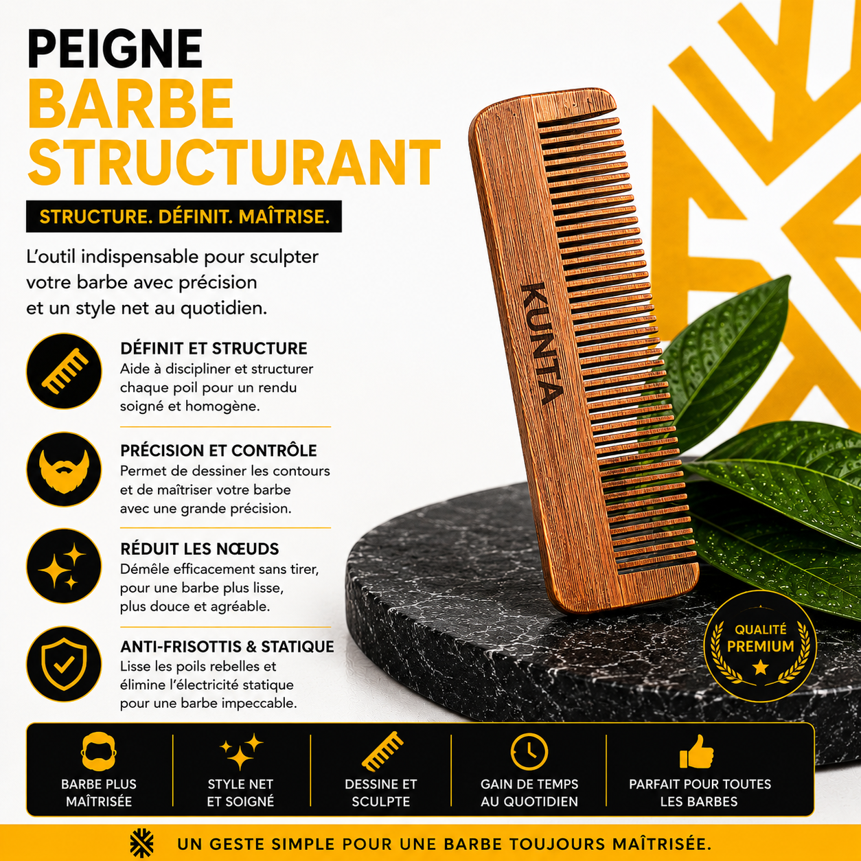 Kunta Boost Kit : Baume Activatrice + Brosse + Peigne + Serviettes Chaudes