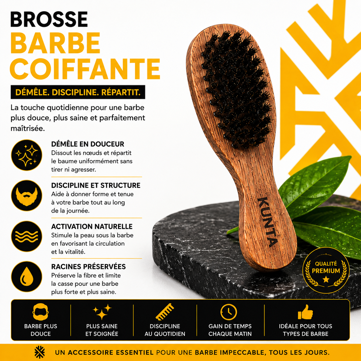 Kunta Boost Kit : Baume Activatrice + Brosse + Peigne + Serviettes Chaudes