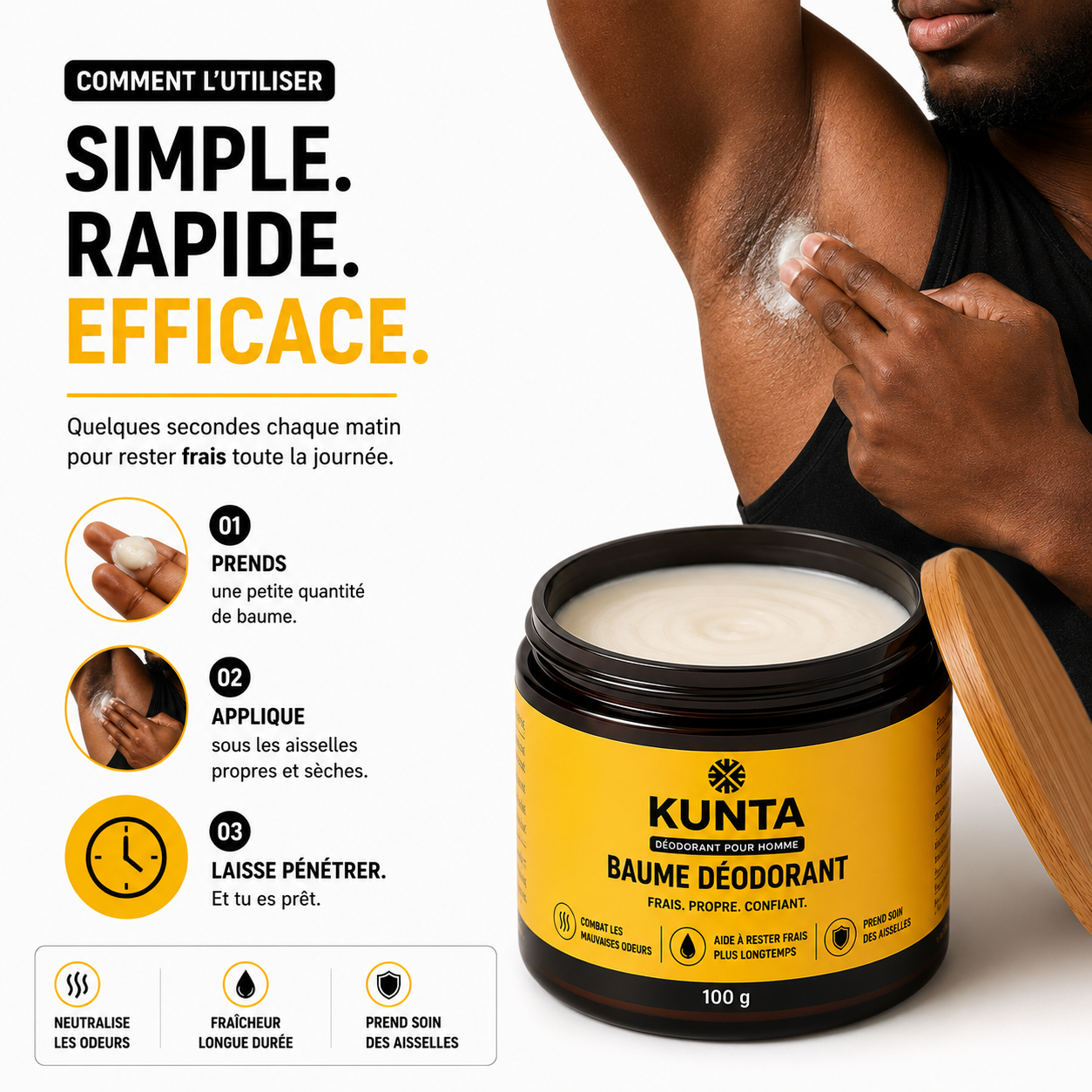 KUNTA DÉODORANT™ - Le déodorant qui prend soin de tes aisselles
